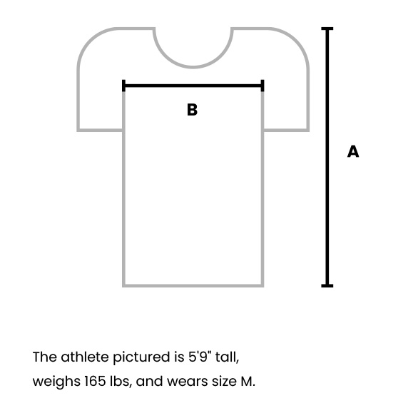 Sizing Chart of custom t-shirts, fully printed with your design and personalized with your name